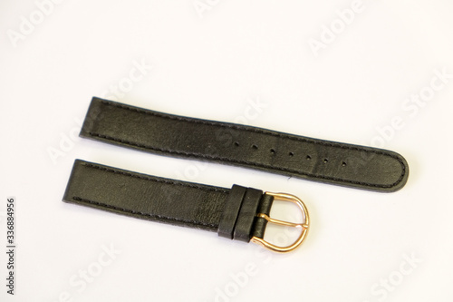 leather watch strap object isolate on the white background