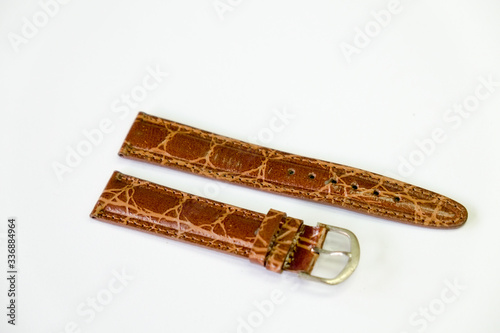 leather watch strap object isolate on the white background