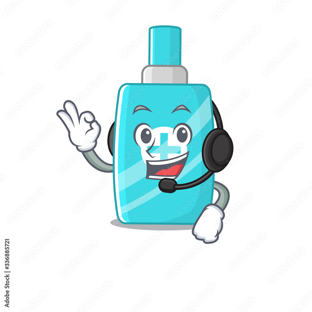 A gorgeous ointment cream mascot character concept wearing headphone