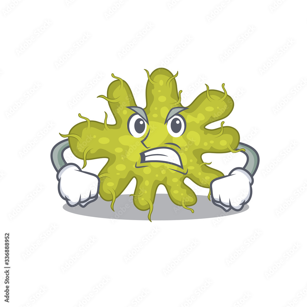 Mascot design concept of bacterium with angry face Mascot design concept of bacterium with angry face