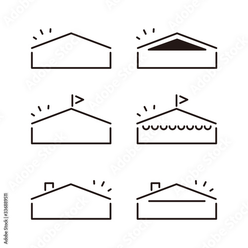 シンプルな建物フレーム　横長