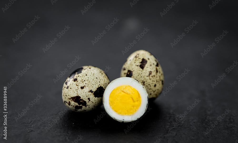 Fresh Quail Eggs as detailed close-up shot (selective focus)