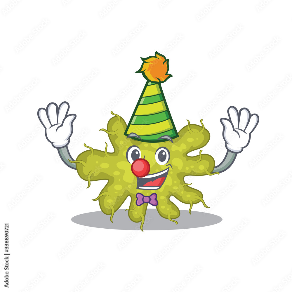 cartoon character design concept of cute clown bacterium cartoon character design concept of cute clown bacterium