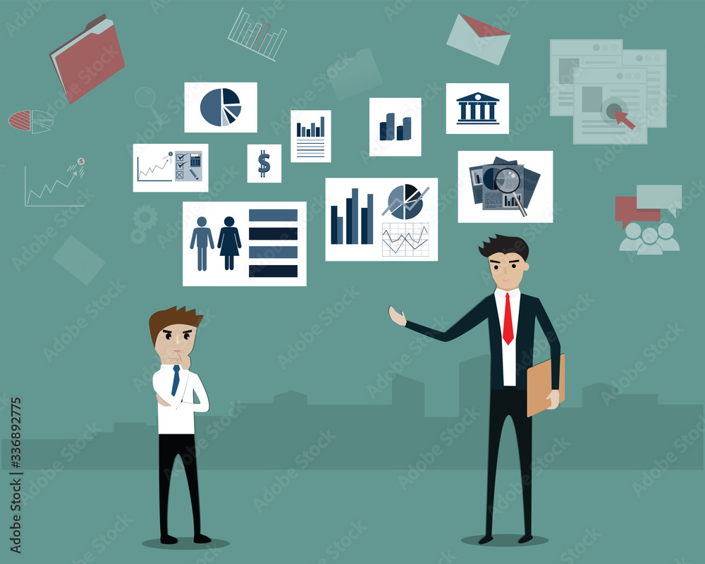 Flat design concept with private wealth advisor,Business successful concept,vector illustration Flat design concept with private wealth advisor,Business successful concept,vector illustration