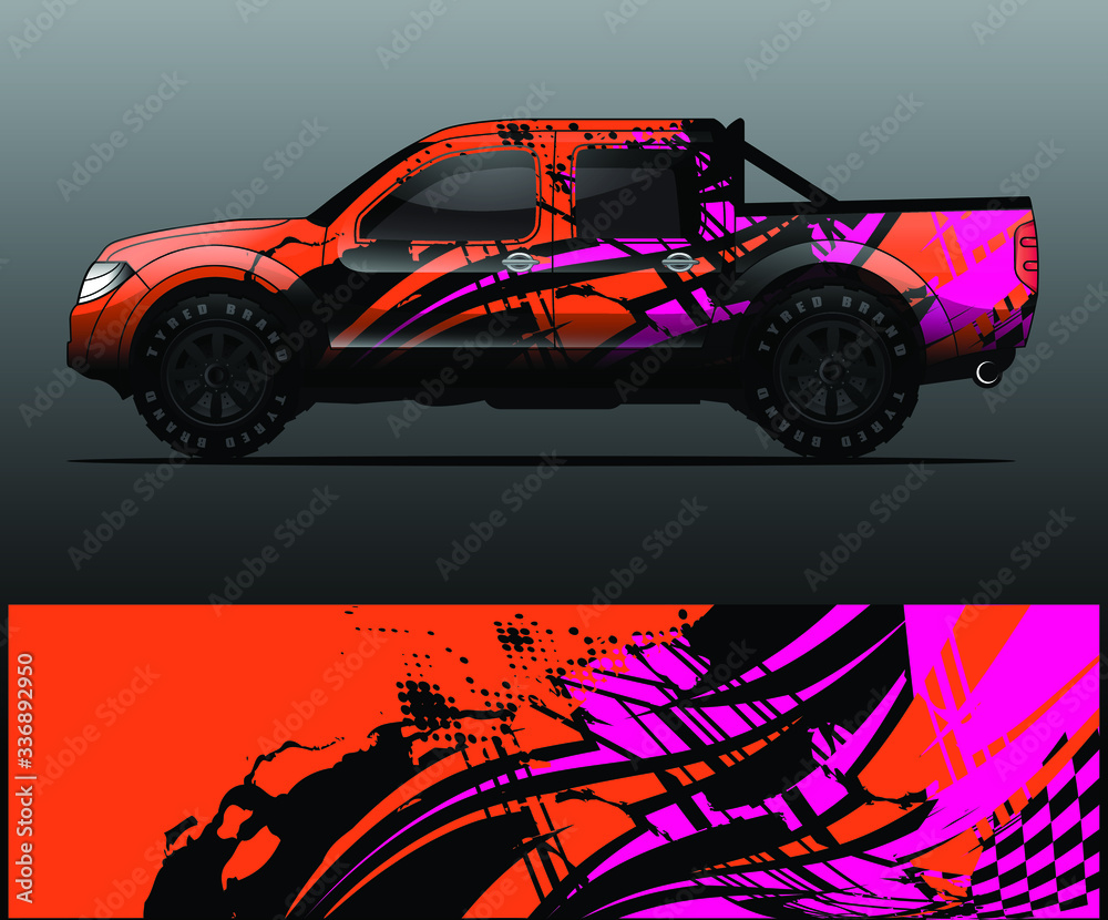 Naklejka premium truck decal graphic wrap vector, abstract background