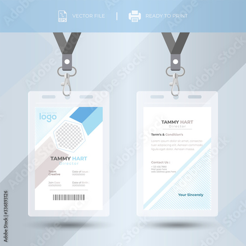 Abstract & Creative Id Card Design Vector Template. Mordrn Identity badge Template.