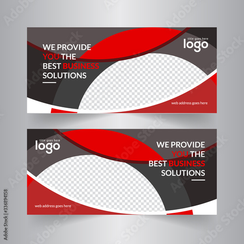 Business standard size Web Banners Set. Modern design concept for corporate website advertising.