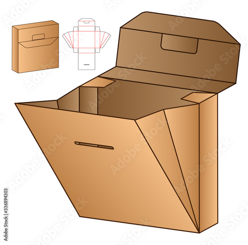 Box packaging die cut template design. 3d mock-up