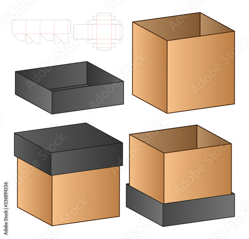 Box packaging die cut template design. 3d mock-up