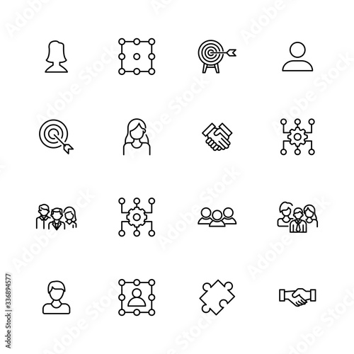 Simple set of leadership icons in trendy line style.