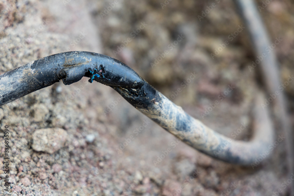 unsachgemäße Reparatur Kabel nach Baggerschaden