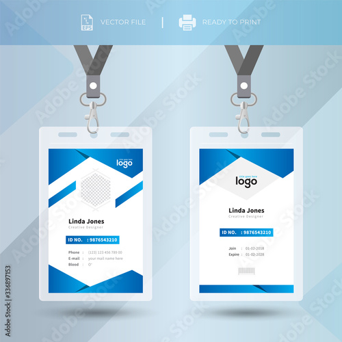 Abstract & Creative Id Card Design Vector Template. Mordrn Identity badge Template.