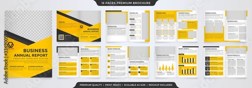 set of minimalist brochure template with modern style and simple layout use for annual report and business profile design 