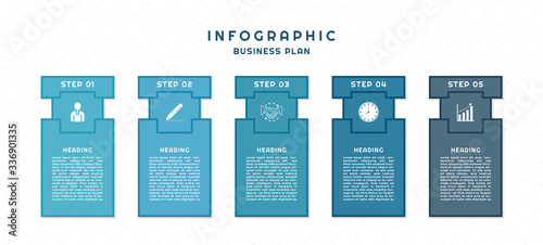 Infographic geometric shape modern design step to planing for business