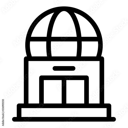 Cosmos discovery planetarium icon. Outline cosmos discovery planetarium vector icon for web design isolated on white background