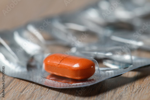 Empty blister packs of medicines. The lack of medicines for the treatment of viral diseases. The concept of expensive medicines and the lack of money to buy them.