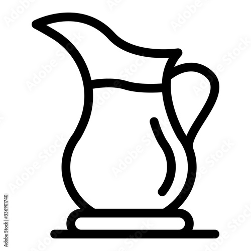 Hot tea jug icon. Outline hot tea jug vector icon for web design isolated on white background