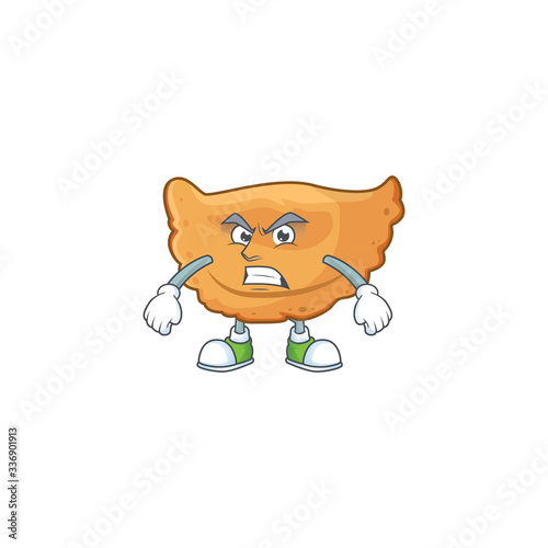 Mascot design style of cornes de gazelle with angry face
