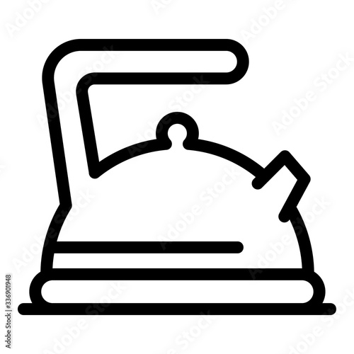 Steel hot kettle icon. Outline steel hot kettle vector icon for web design isolated on white background