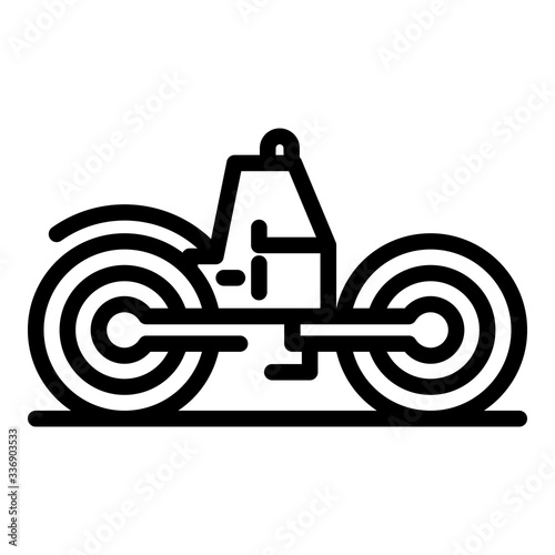 Heavy road roller icon. Outline heavy road roller vector icon for web design isolated on white background