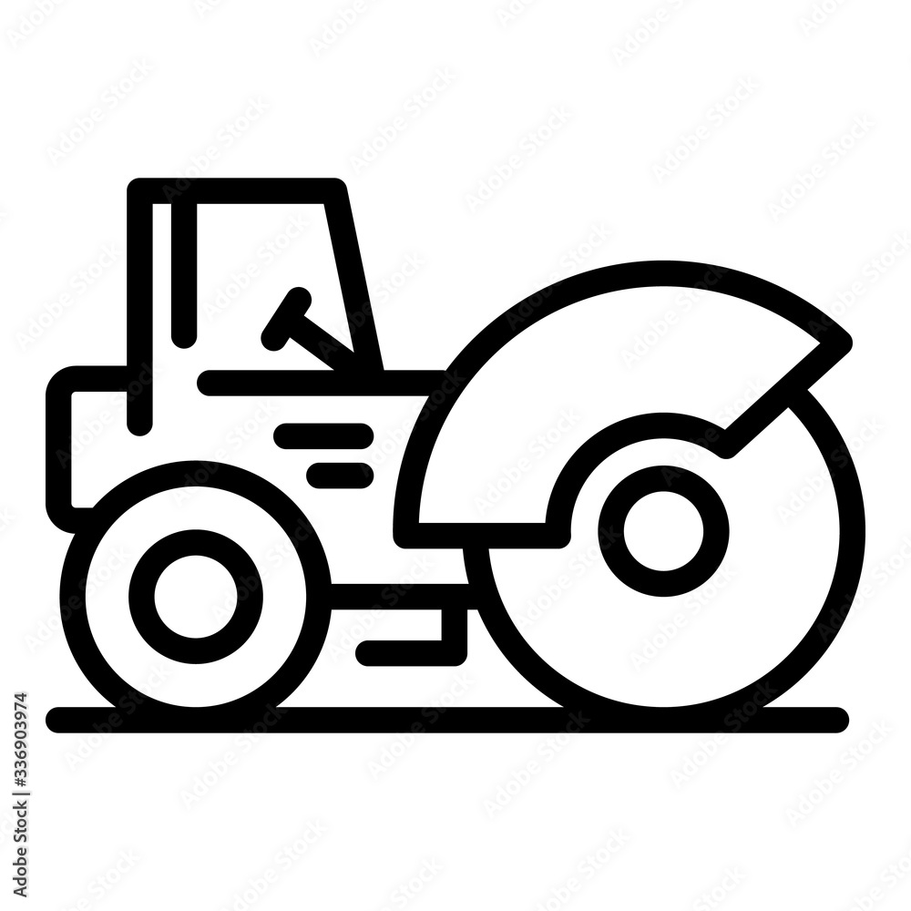 Highway road roller icon. Outline highway road roller vector icon for ...