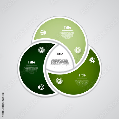 Vector circle infographic. Template for diagram, graph, presentation and chart. Business concept with three options, parts, steps or processes. Abstract background