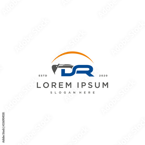 letter excavator logo design concept vector