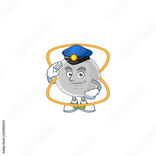 A dedicated Police officer of N95 mask mascot design style