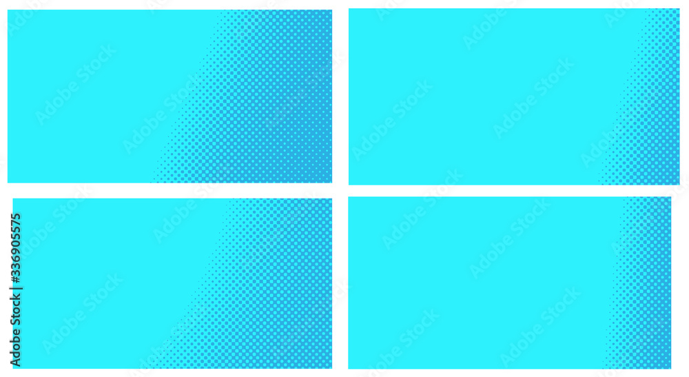 Blue pop art background. Abstract creative vector comics style blank layout template with clouds beams and isolated dots pattern. Set for sale banner, empty polka dots bubble, illustration for comic Blue pop art background. Abstract creative vector comics style blank layout template with clouds beams and isolated dots pattern. Set for sale banner, empty polka dots bubble, illustration for comic