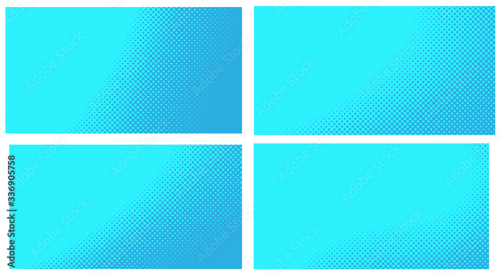 Blue pop art background. Abstract creative vector comics style blank layout template with clouds beams and isolated dots pattern. Set for sale banner, empty polka dots bubble, illustration for comic Blue pop art background. Abstract creative vector comics style blank layout template with clouds beams and isolated dots pattern. Set for sale banner, empty polka dots bubble, illustration for comic