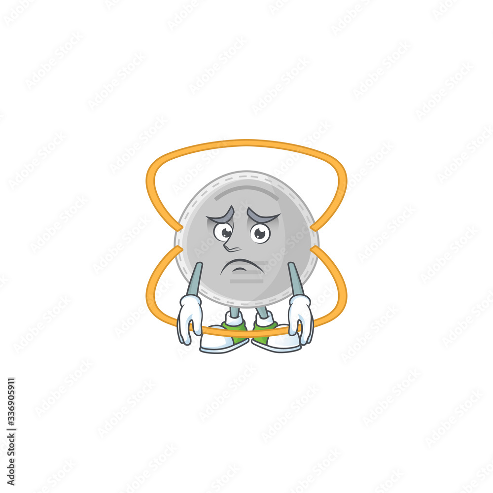 Cartoon picture of N95 mask with worried face Cartoon picture of N95 mask with worried face