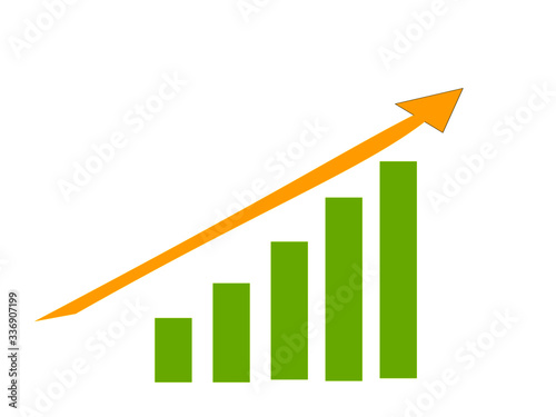 business graph on white background