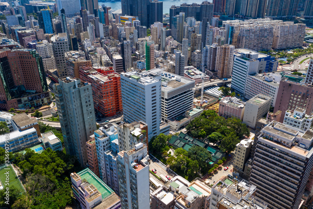  Aerial view of Hong Kong city