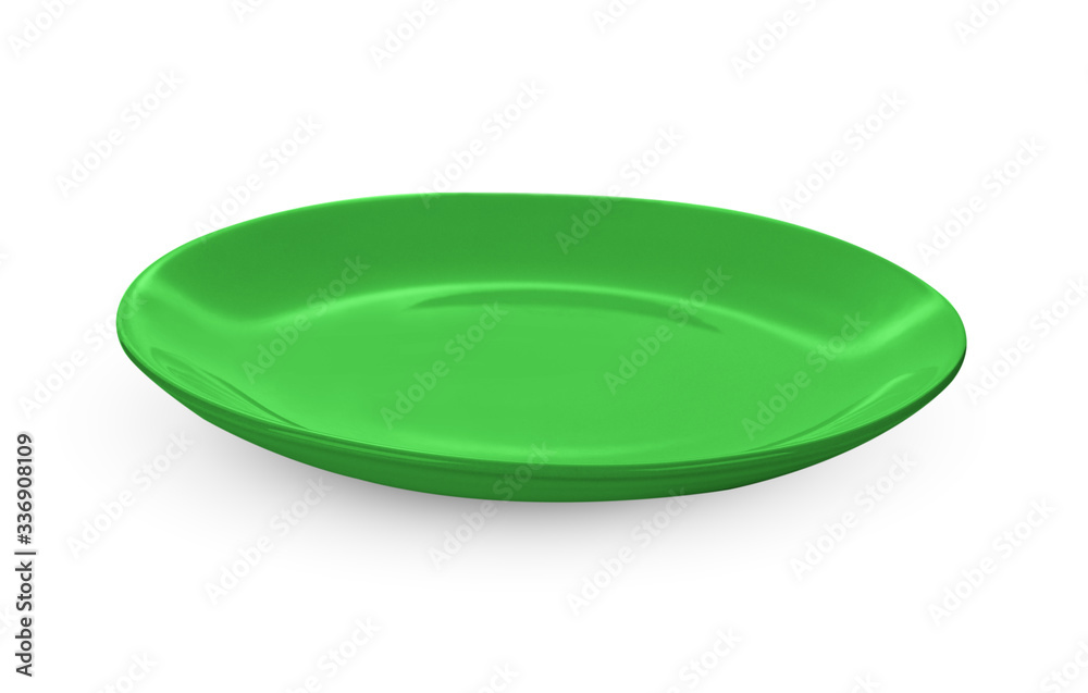 green plate isolated on a white background