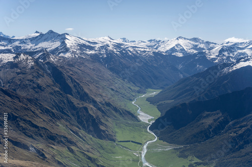 Obraz na plátně west branch Matukituki river valley, from east,  New Zealand