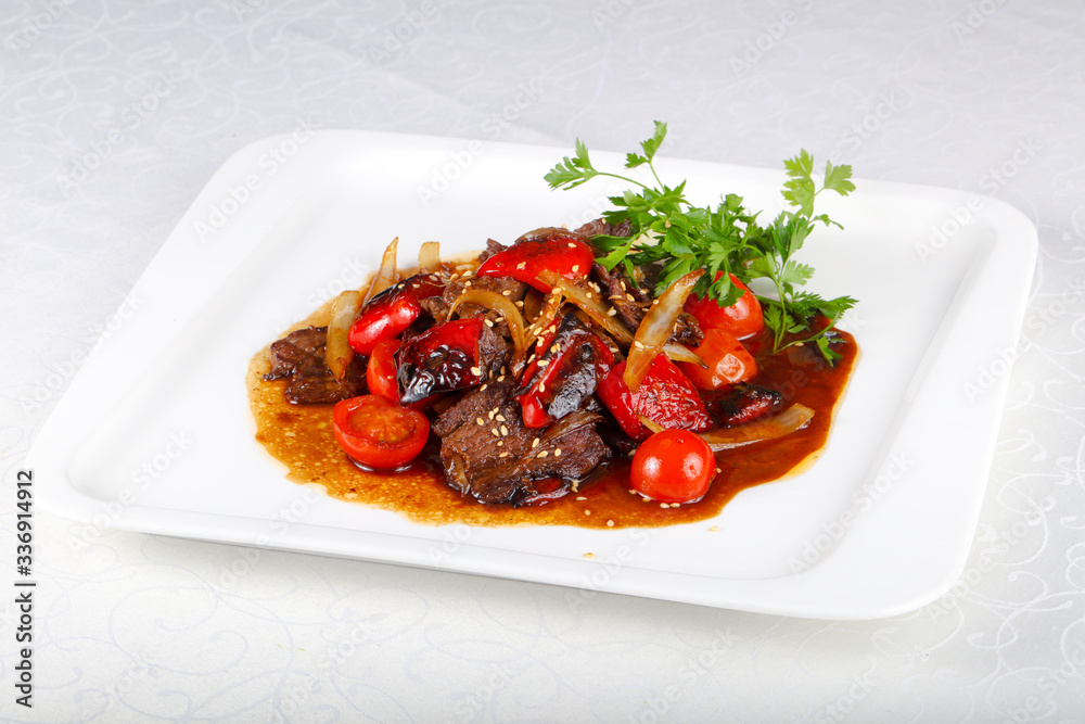 Beef in oyster sauce Beef in oyster sauce