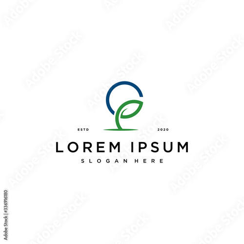 letter g leaf logo icon design vector template