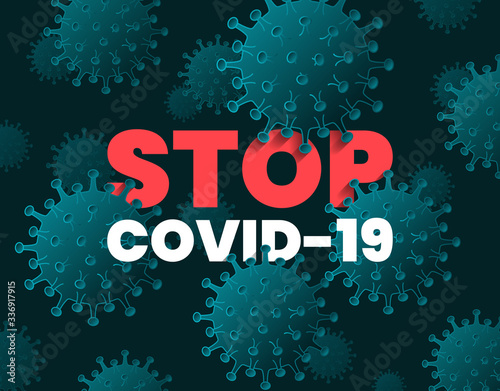 Stop Covid-19. Coronavirus concept. 2019-nCoV influenza pandemic. Vector illustration.