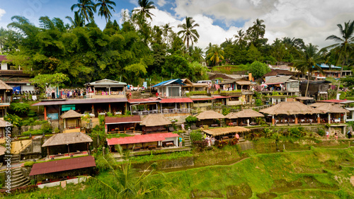 Cafe and gift shops on the Tegalalang Rice Terrace in Ubud, Bali, Indonesia. photo