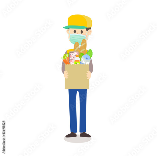 fresh food delivery service vector