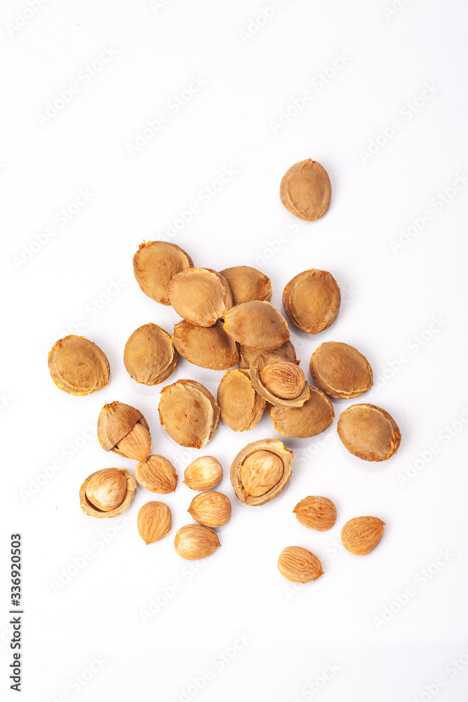 apricot kernel isolated on white background apricot kernel isolated on white background
