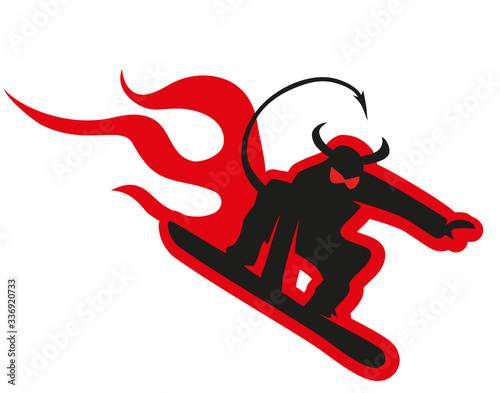 Snowboard logo symbol isolated on white background