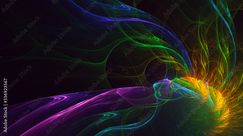 Obraz premium 3D rendering abstract fractal light background