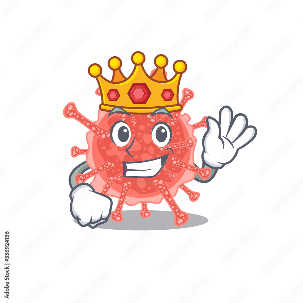 Naklejka premium A Wise King of oncovirus mascot design style