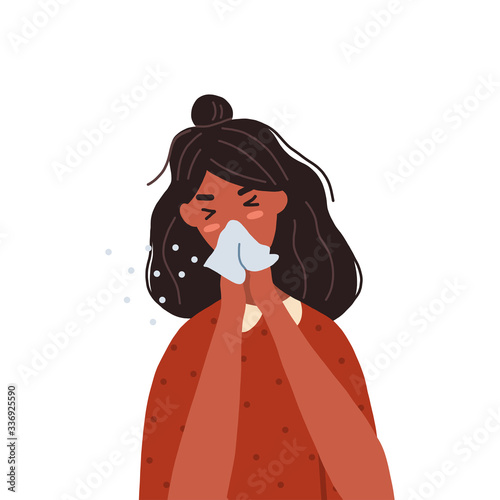 Woman coughing