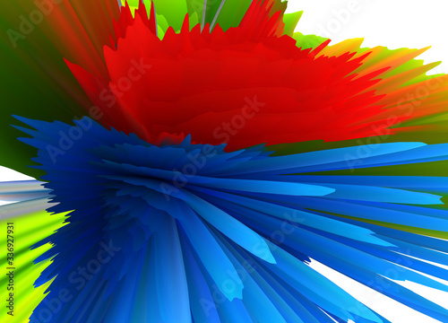 Abstract 3D explosion illustratoin. Colorful graphic design. Hight resolution creative background. Wallpaper for your Desk table. © Place of Arts