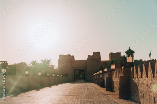 Gate to the Qasr Al Sarab Desert Resort Hotel in Abu Dhabi  in Liwa Desert, United Arab Emirates
 photo