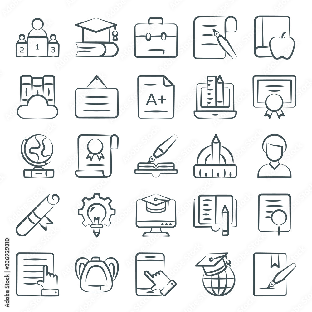 Fototapeta premium Special Education Doodle Icons Pack 