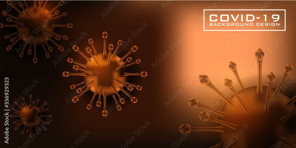Obraz premium Novel Coronavirus logo. COVID Coronavirus background concept. Coronavirus in Real 3D Illustration. concept SARS pandemic red symbol. Isolated graphic design template