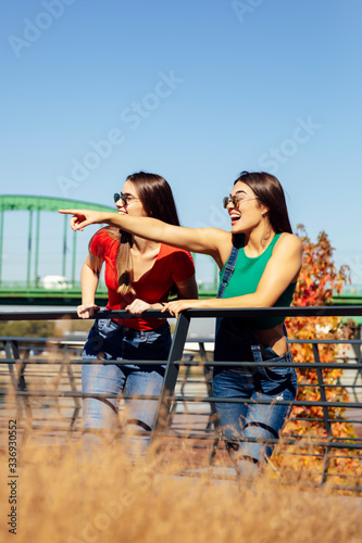 Two young best female frien...